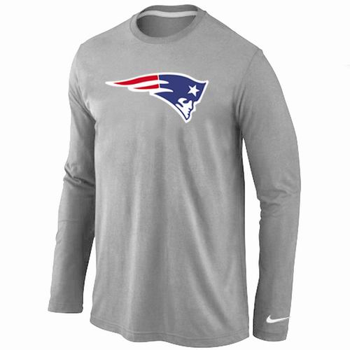 Nike New England Patriots Team Logo Long Sleeve NFL T-Shirt - Grey